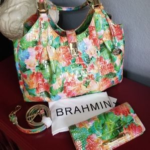 Brahmin Celia & Ady Wallet Set in Taffy Melbourne NWT